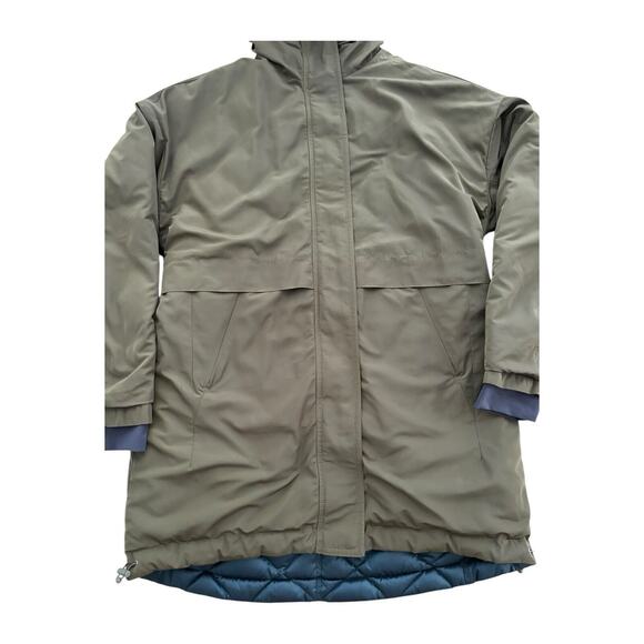 ATHLETA Vortex Reversible Down Parka, Size M Teal/Olive Sz M - Picture 2 of 12